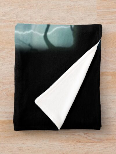 Alternative view of Dark Sky Lightning Gothic Throw Blanket