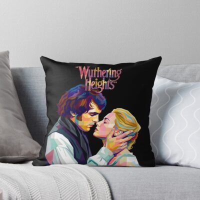 Wuthering Heights Neutral Aesthetic Throw Pillow